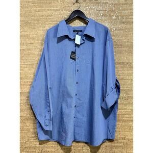 SYNERGY Men's Casual Career Shirt Button Up / Long Sl. Blue